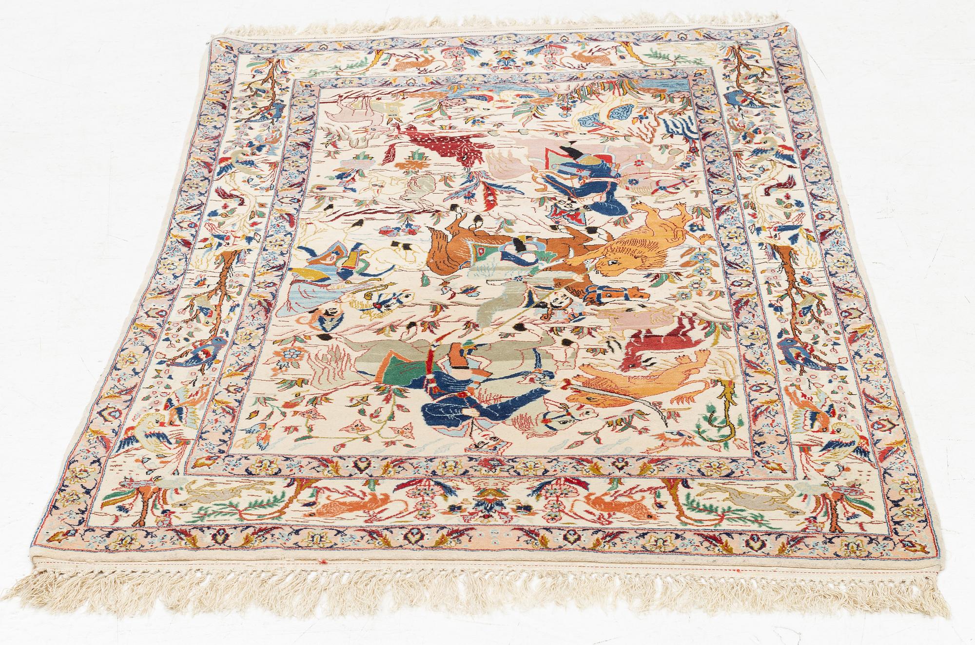 Rug, Isfahan, Old, approx. 160 x 105 cm.