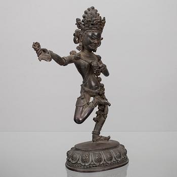 SKULPTUR, patinerad mässing, Tibet 1900-talets senare hälft.