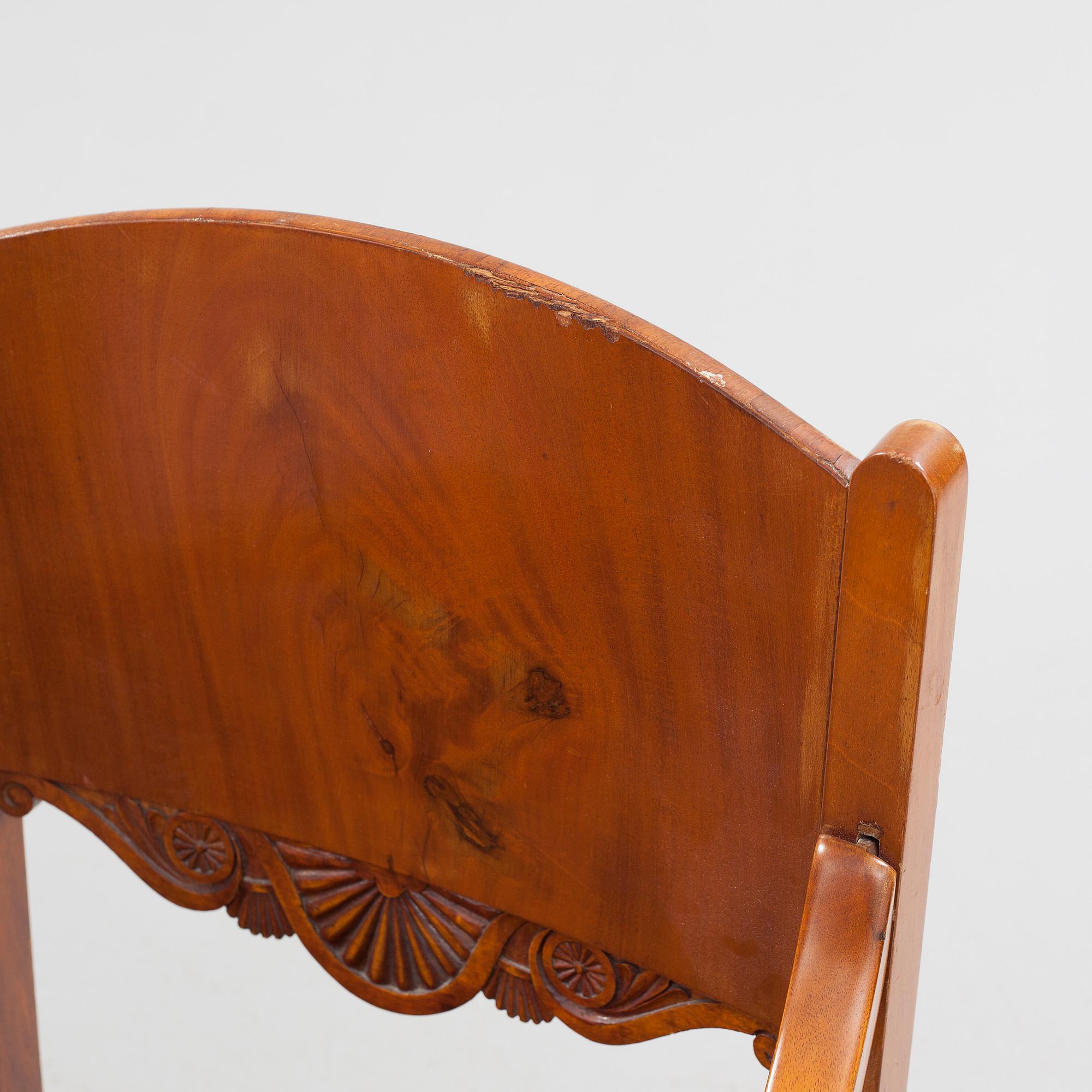 Six Finnish/Russian armchairs from the 19th century.