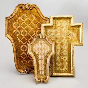 Ten pieces of mid 19th century different wood items by Paoletti, Firenze Italy.
