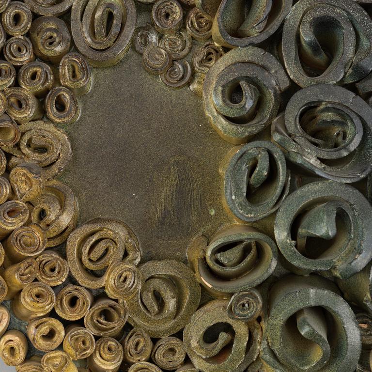 Vivi Calissendorff, a stoneware wall relief, signed, 1971.