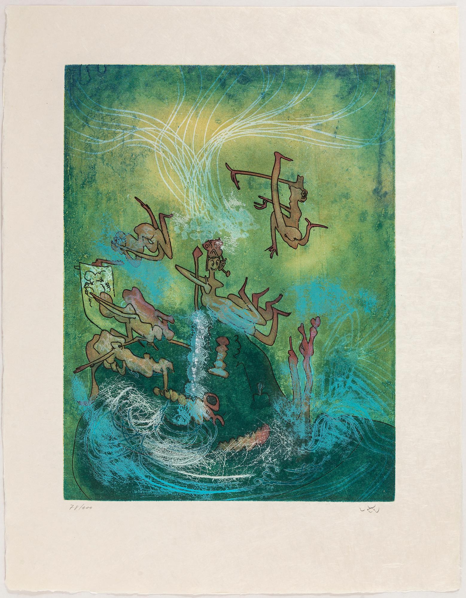 ROBERTO MATTA, 10 pieces of aquatint etchings named "Home' Mére", signed and numbered 78/100.