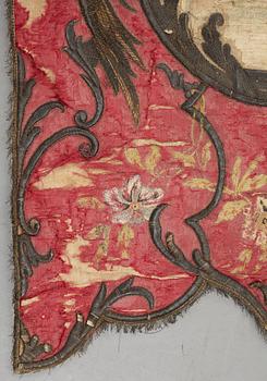 A European 18th century procession banner, ca 203 x 137 cm.