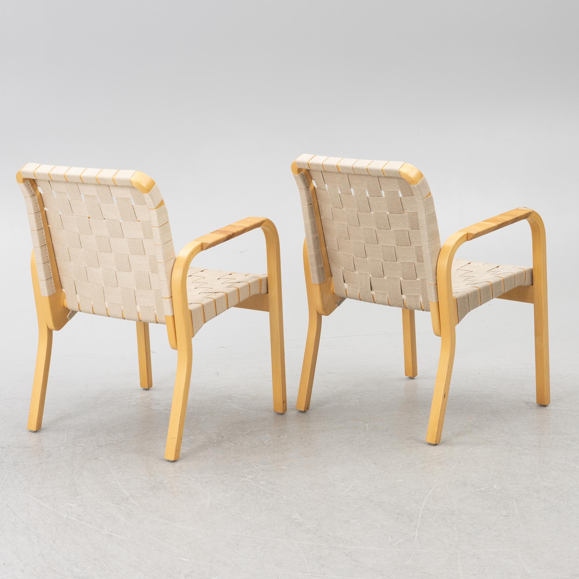 Alvar Aalto, Armchairs, a pair, model 45, Artek, Finland.