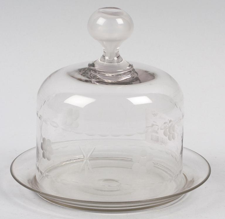 OSTKUPA MED FAT, glas, 1800/1900-tal.