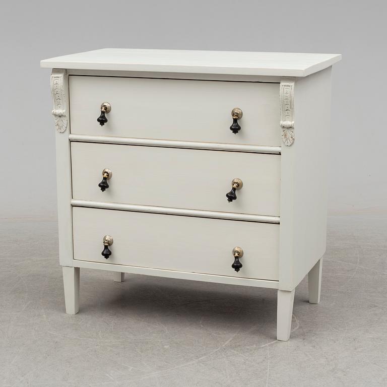 A late 19th century painted chest of drawers.