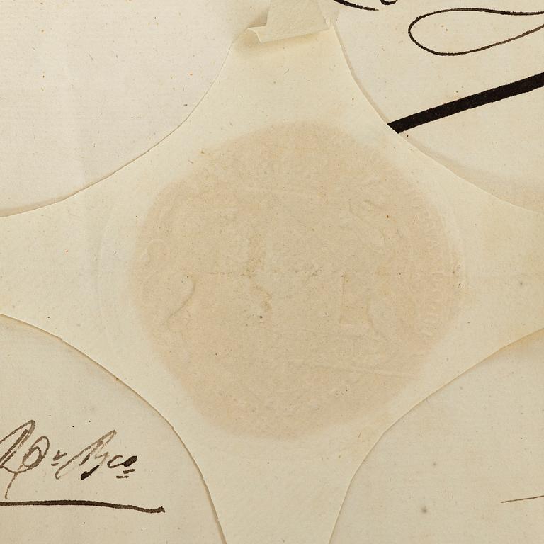 Kungligt brev, signerat Carl XIV Johan, 1831.