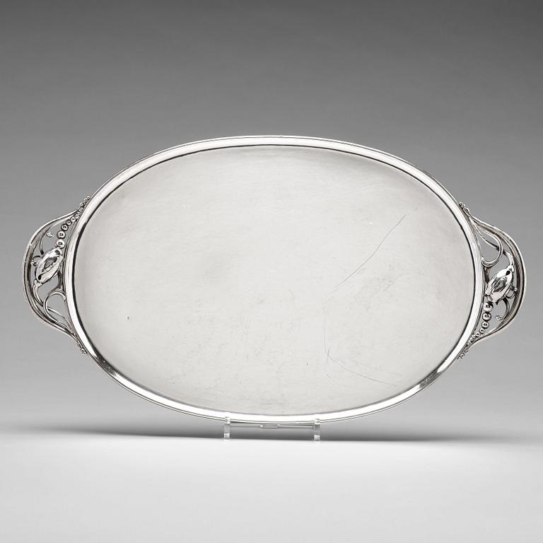 Georg Jensen, a sterling silver "Blossom" tray, Copenhagen 1920-30's, design nr 2E.