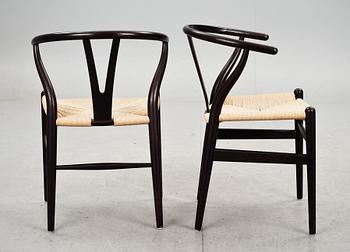 KARMSTOLAR, 4 st, Y-stolen, formgivna av Hans Wegner 1950, tillverkade av Carl Hansen & Son Aarup.
