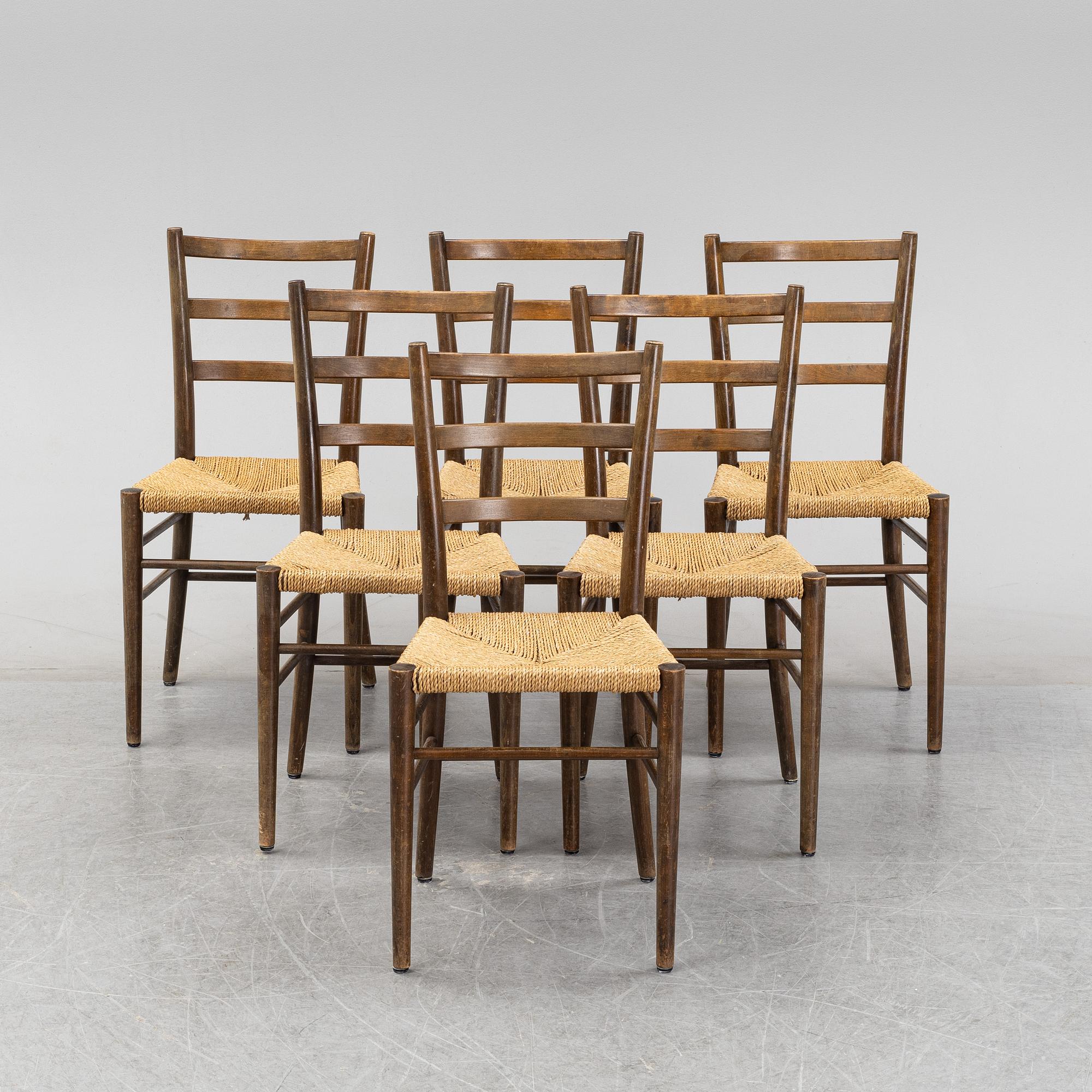 Stolar, 6 st, Gemla, Diö, 1930/40-tal.