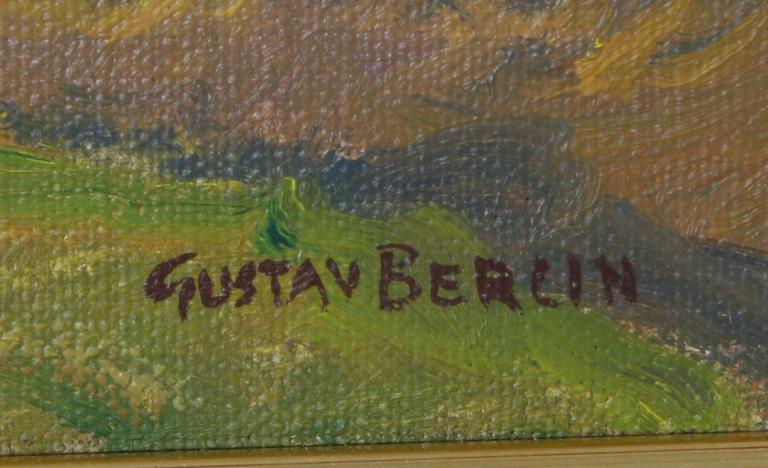 BERLIN, GUSTAV. Olja på duk, sign.