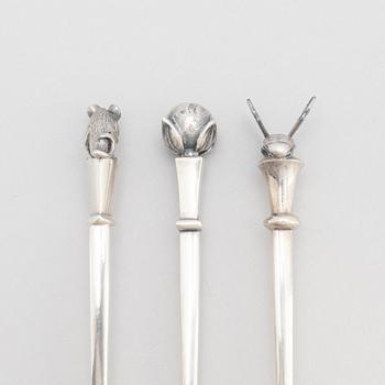 Set of three sterling silver spoons, designed by Barbro Littmarck, W.A. Bolin, Stockholm 1988-2004.