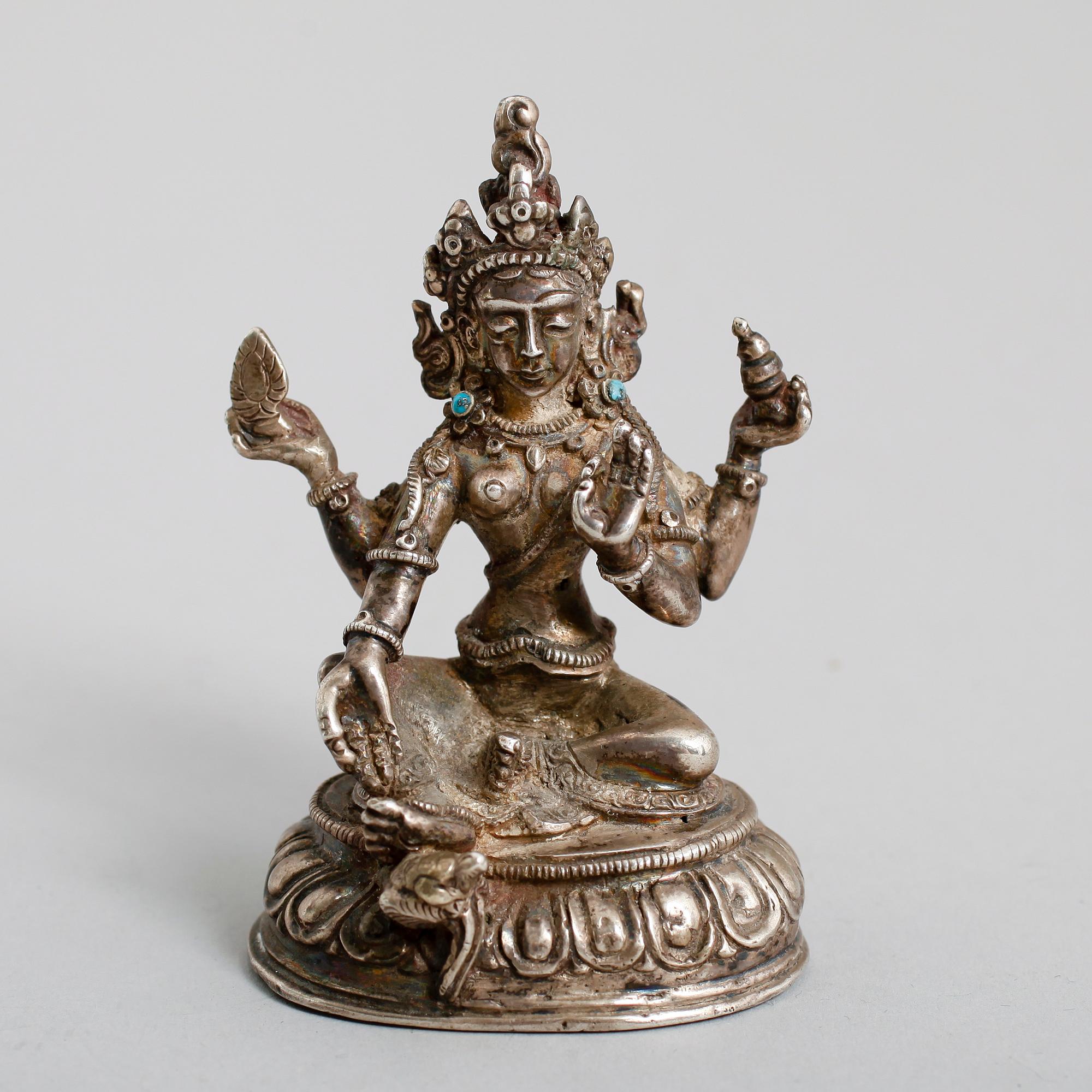 FIGUR, silver, sinotibetansk, 1800-tal.