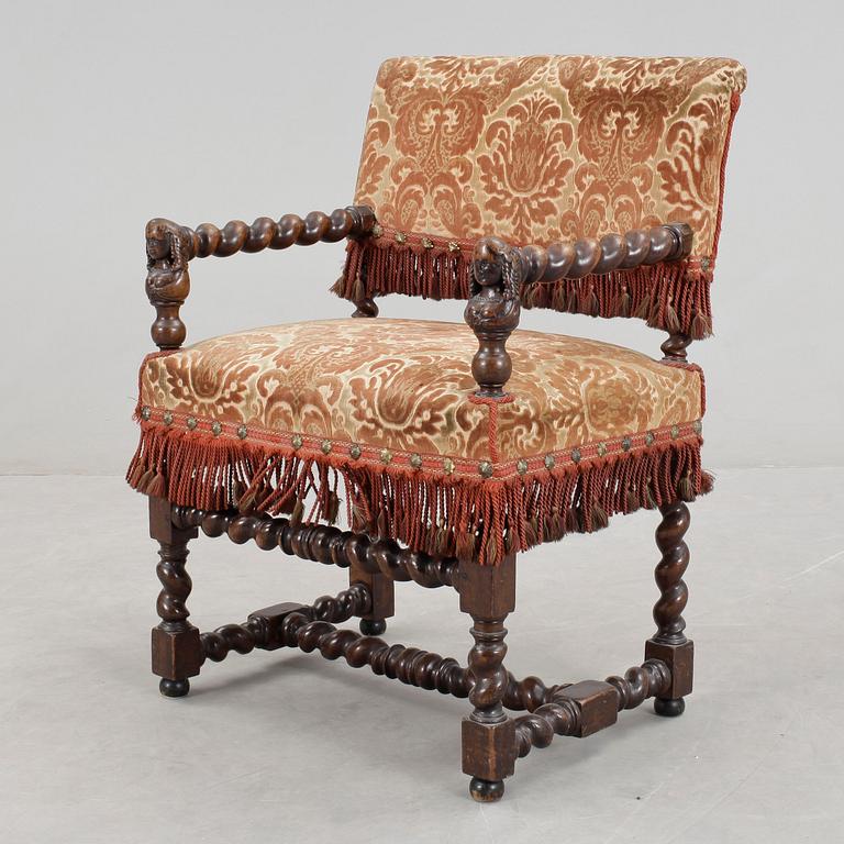 KARMSTOL, barockstil, 1800-tal.