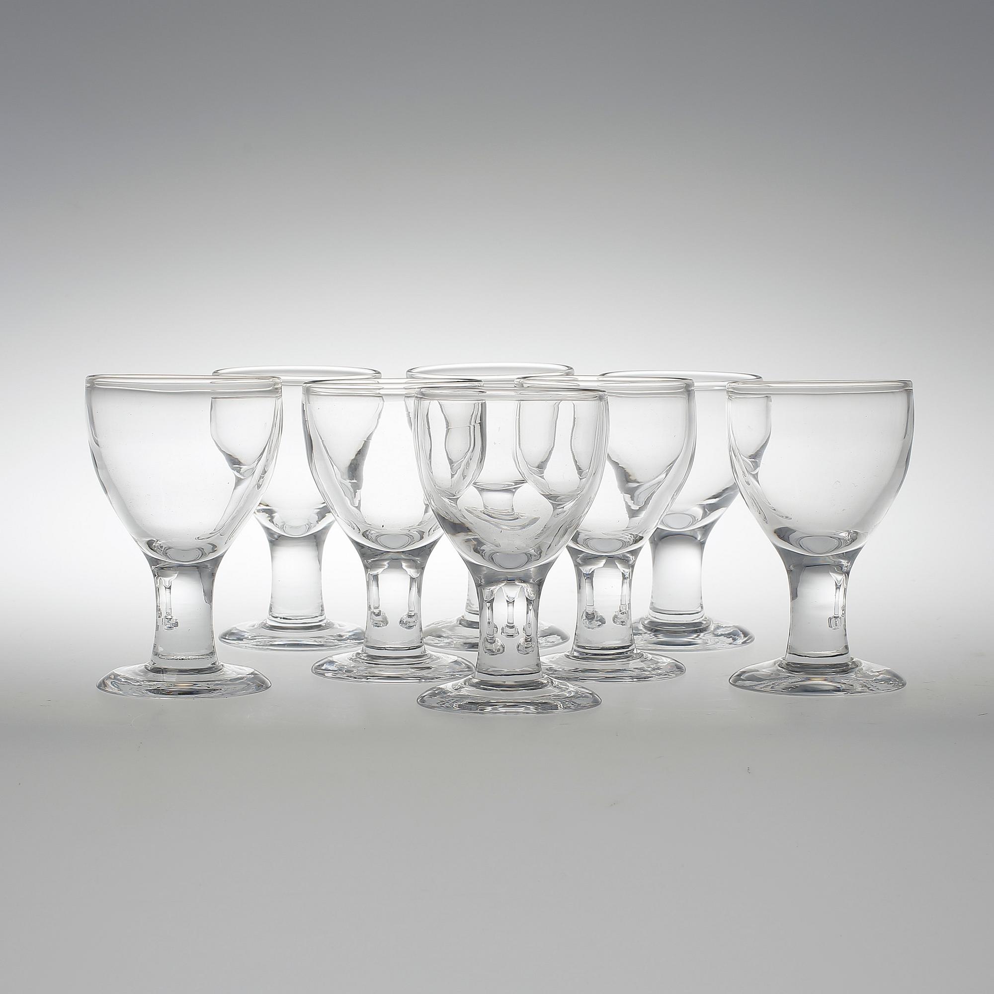VIN-/ÖLGLAS, 8 st, "Ruben", Signe Persson Melin, Boda glasbruk, formgivna 1967.