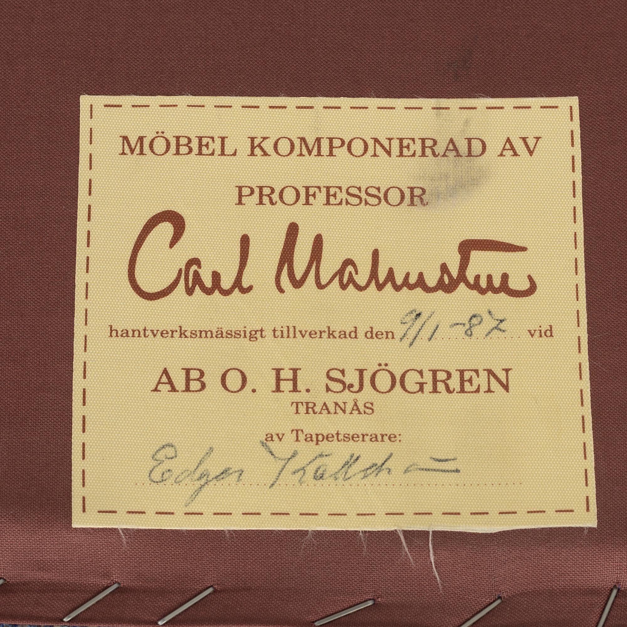 Carl Malmsten, fåtöljer, ett par, "Samsas", O.H. Sjögren, 1987.