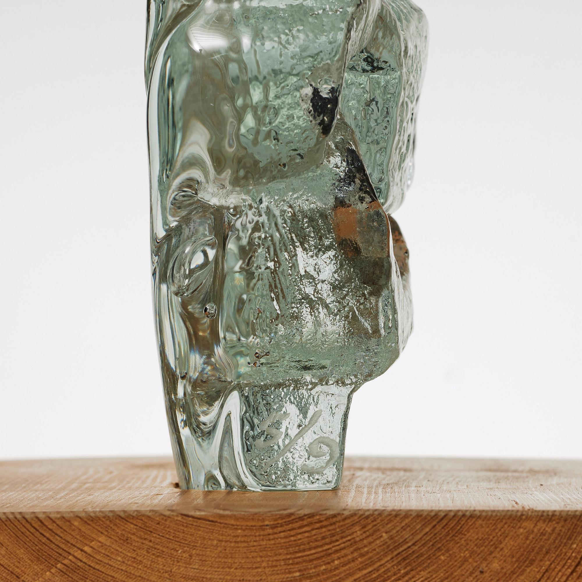 Edvin Öhrström, "Tjurhuvud", Lindshammars glasbruk, 1950-tal.