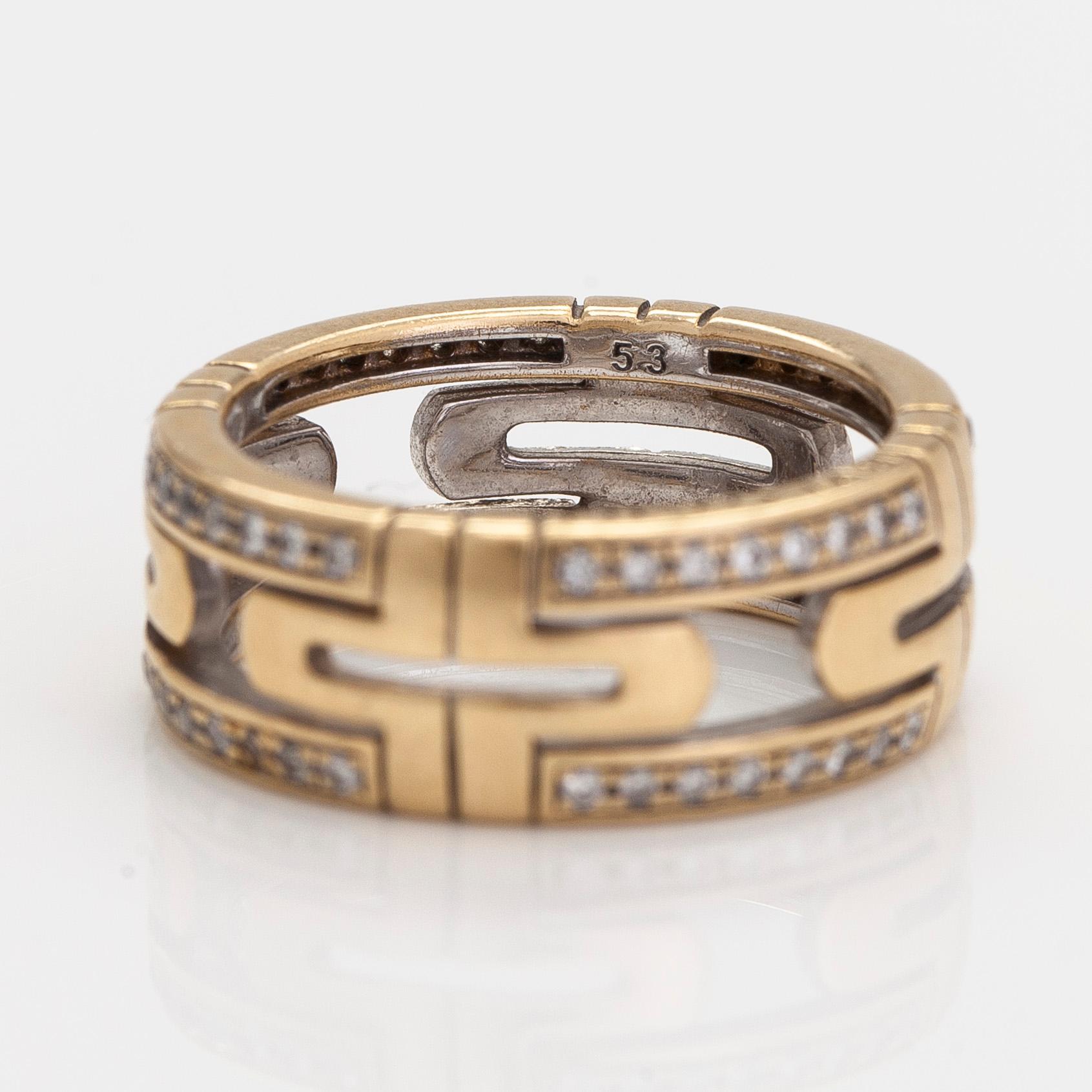 Bulgari, ring, "Parentesi", 18K guld och diamanter ca 0.25 ct totalt.