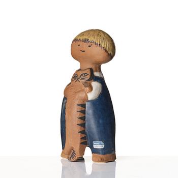 Lisa Larson, figurines 2 pcs, stoneware, polar bear from the Skansen series, and Pelle from Larson's children.