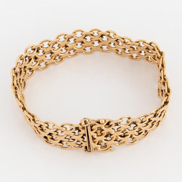 ARMBAND, 18K guld, x-länk.