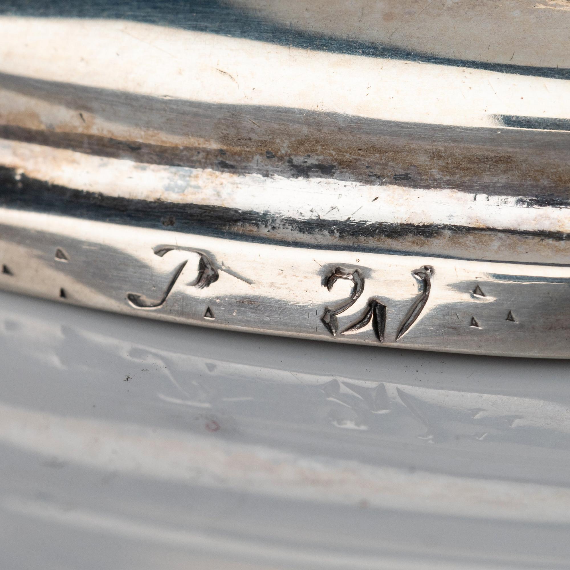 Nils Orstedt, saltkar, ett par, silver, Norrköping 1779. Rokoko.