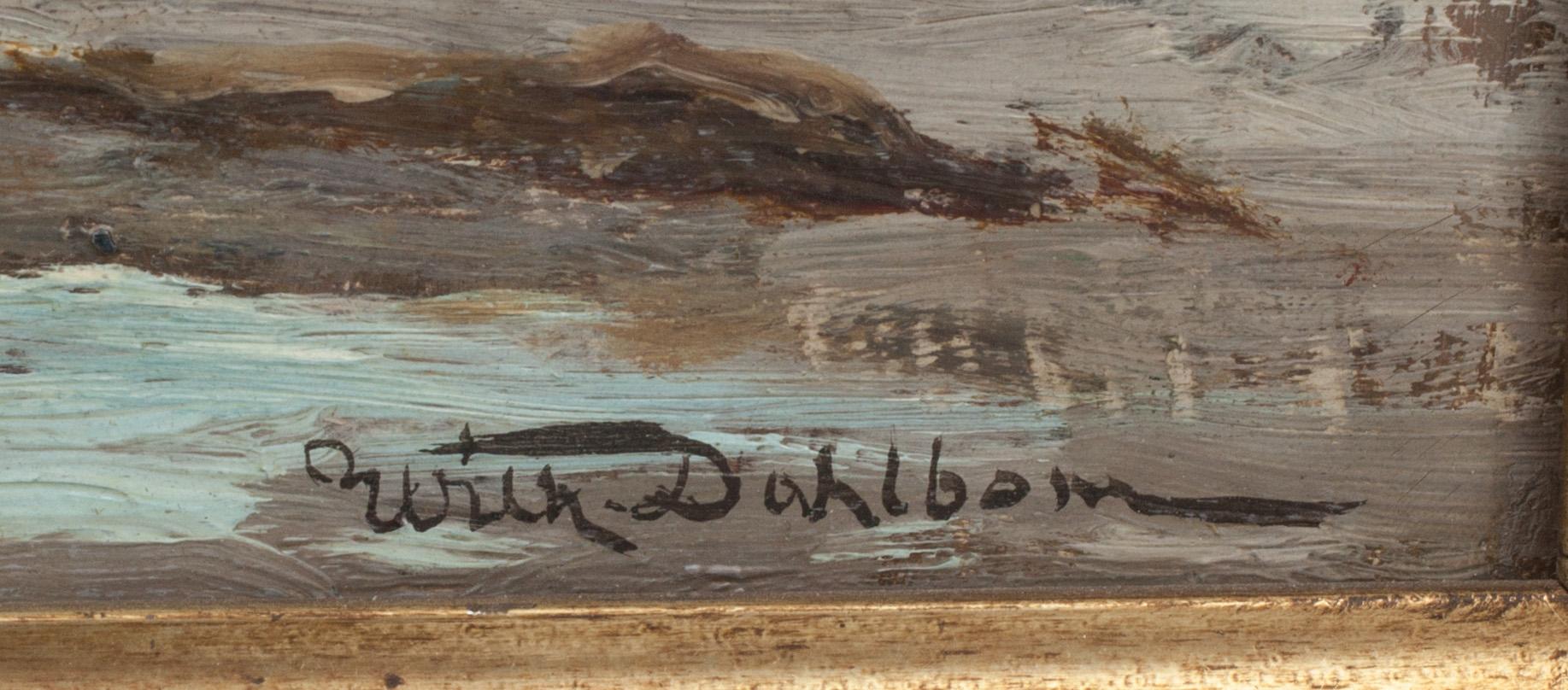 WILHELM DAHLBOM, olja på pannå, signerad.