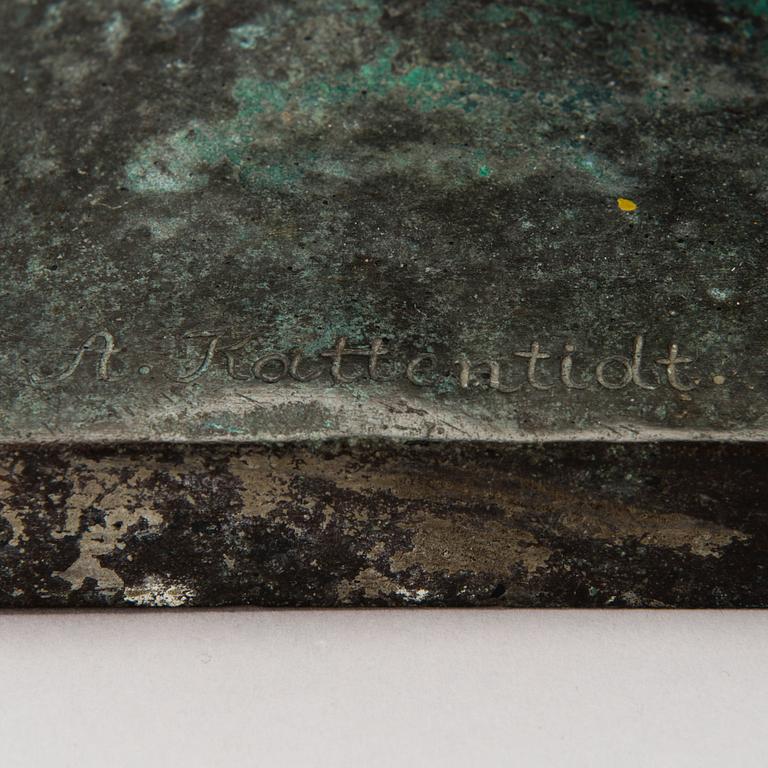 AUGUST KATTENTIDT, A bronze sculpture, signed A. Kattentidt.