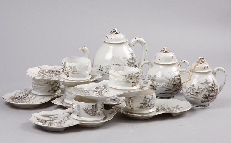 TESERVIS, 6 delar, porslin, Japan, 1900-tal.