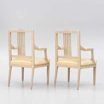 Karmstolar, ett par, gustavianska, Lindome, 1800-tal.
