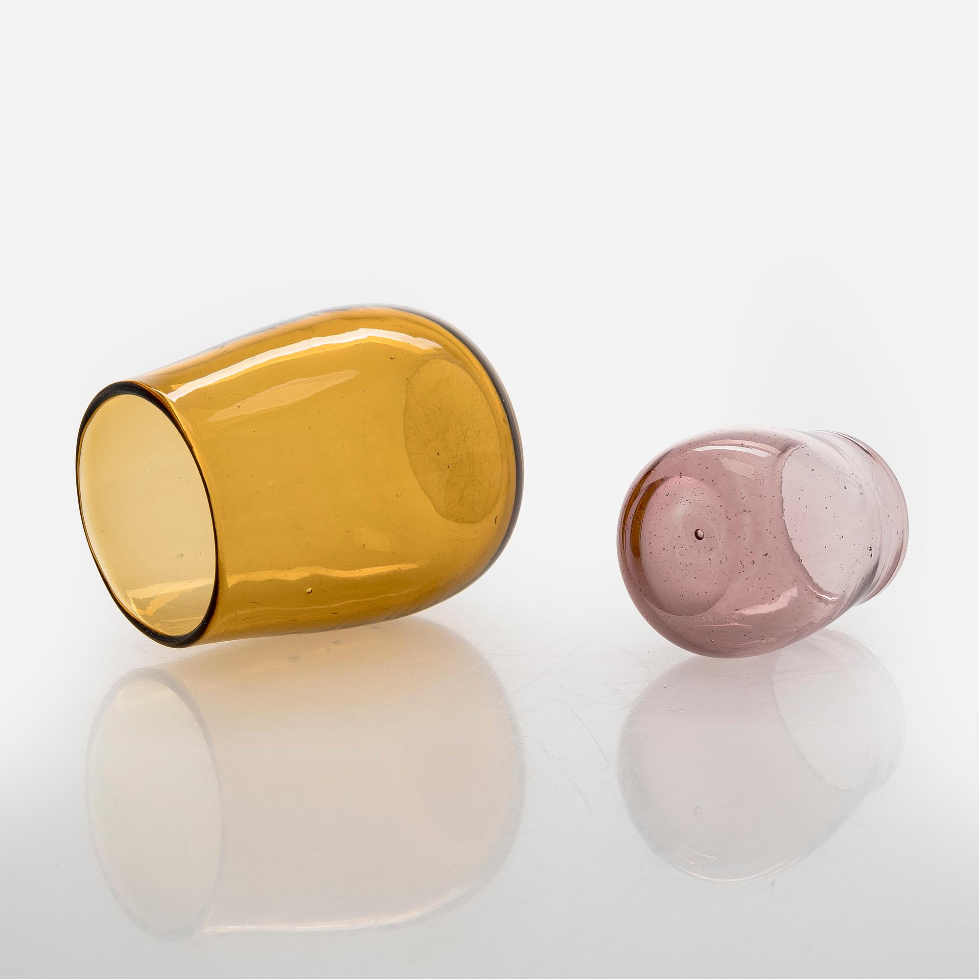 Gunnel Nyman, Ölglas, 1 st, modell "GN 41" och  snapsglas, 19 st, modell "GN 42", Nuutajärvi Notsjö 1949 - 1953.