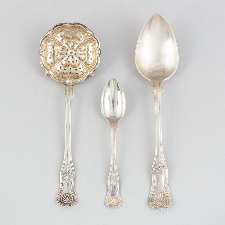 Cutlery service parts, 15 pcs, silver, including JA Selling, Härnösand, 1867.