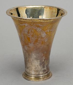 BÄGARE, silver, Hans Georg Vogt Kristianstad, 1809. Vikt ca 128 gram.