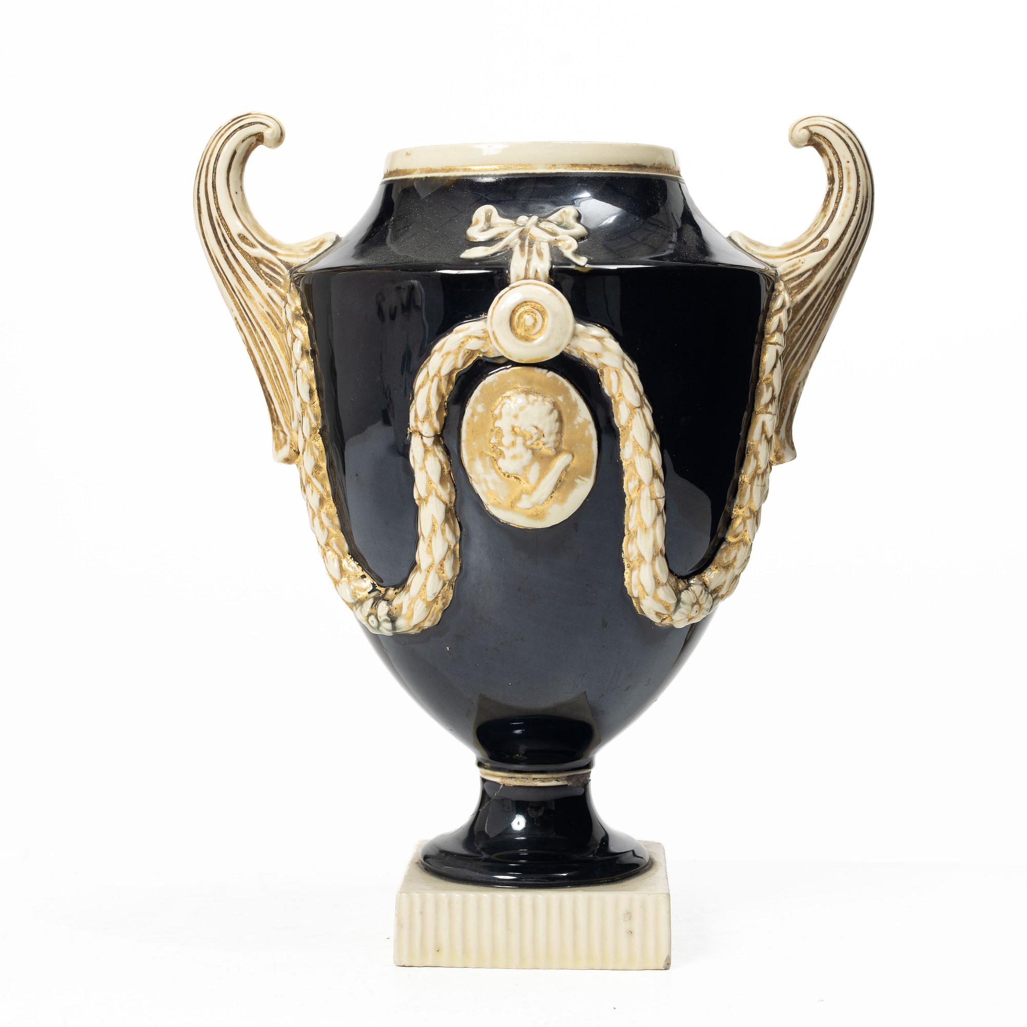 A faience vase, probably Marieberg, late 18th Century.