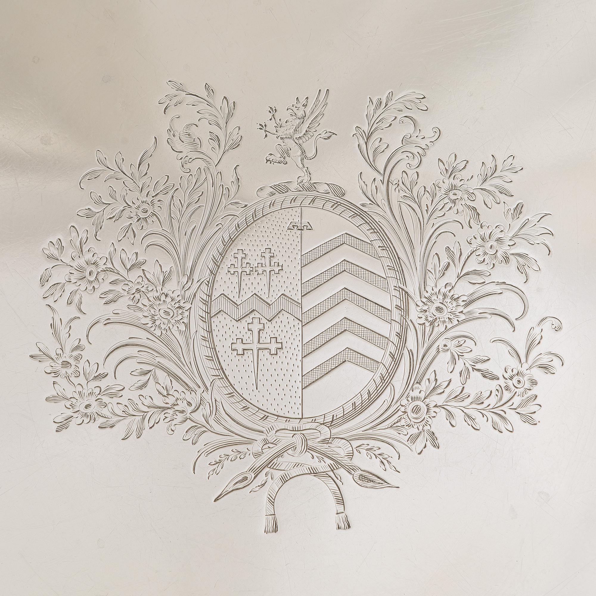 Early George III sterling silver salver, London 1769.