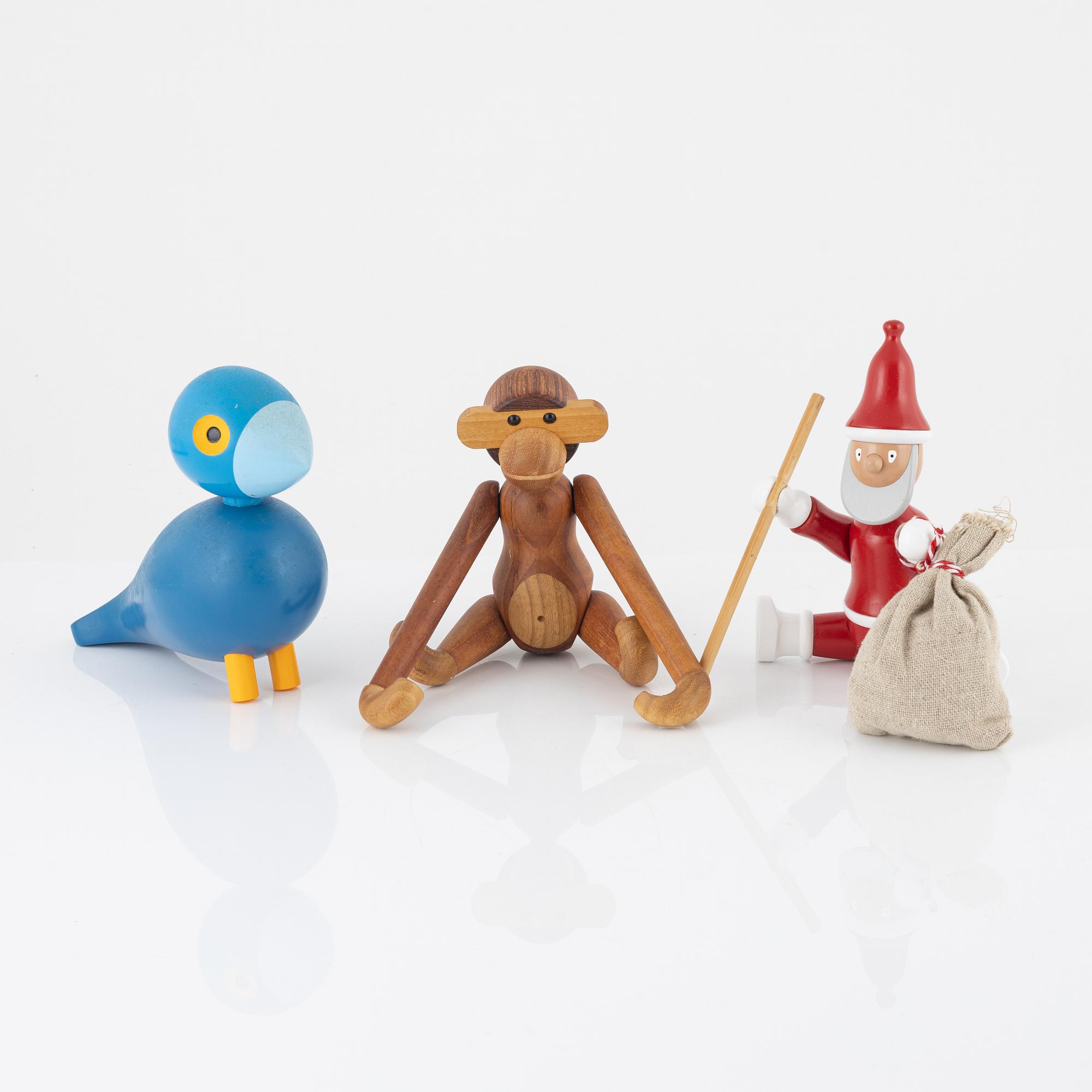 Kay Bojesen, figuriner, 3 st, Kay Bojesen Design, Danmark.
