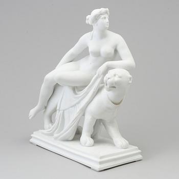 A bisquit figure of 'Ariadne', Dressel Kister & Co., Passau, Germany, late 19th century.