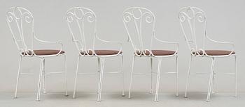 TRÄDGÅRDSSTOLAR, 4 st, smidesjärn, 1950/60-tal.