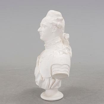 JOHAN TOBIAS SERGEL, after. A plaster bust of Gustav III.