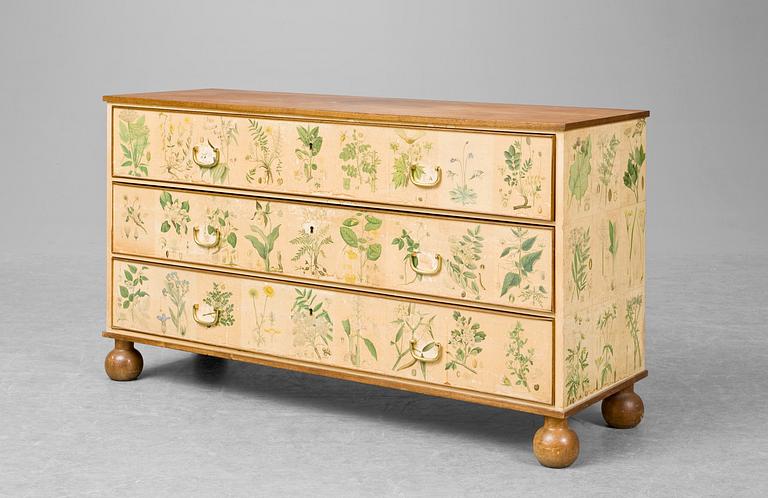 A Josef Frank "Flora" chest of drawers, Firma Svenskt Tenn.