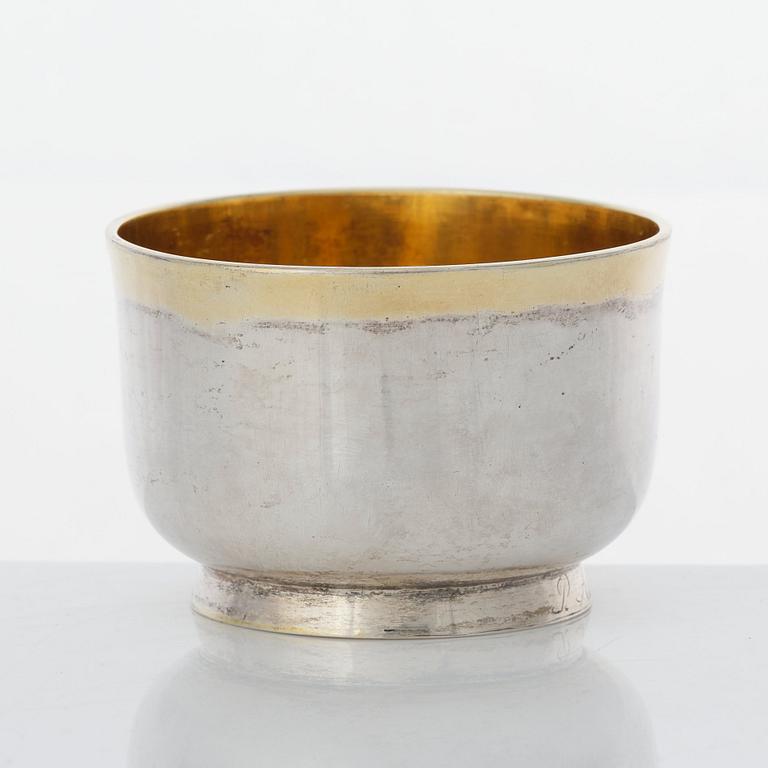 A Swedish early 19th century parcel-gilt silver brandy-cup, mark of Olof Yttraeus, Uppsala 1805.