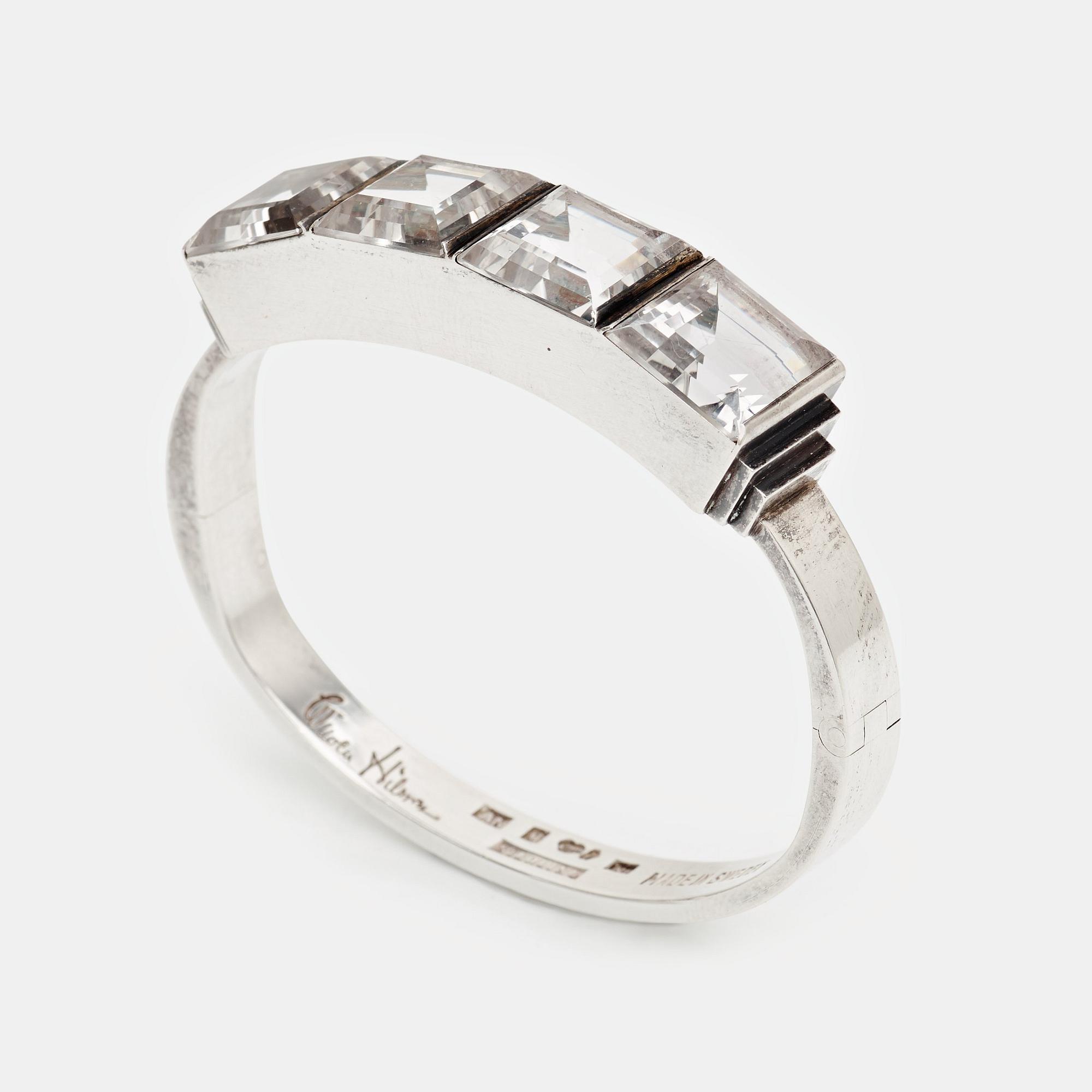 Wiwen Nilsson, armband, Lund 1939, sterling med bergkristall.