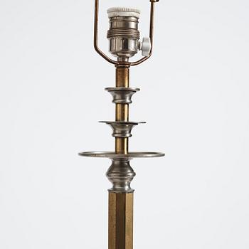 Nils Fougstedt, & Anna Petrus, a rare pewter and brass floor lamp, Svenskt Tenn, Stockholm 1929, model 763 A.