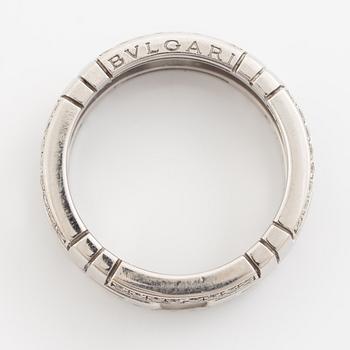 Bulgari ring 18K white gold with round brilliant-cut diamonds "Parentesi".