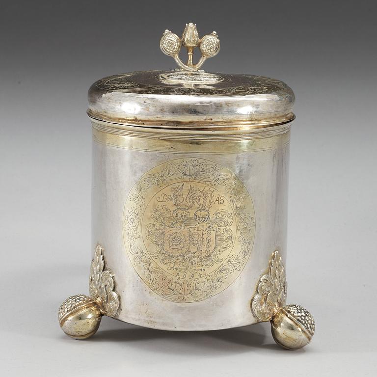 DRYCKESKANNA, av Andreas Brackfeldt, Riga (verksam 1661-1697). Barock.