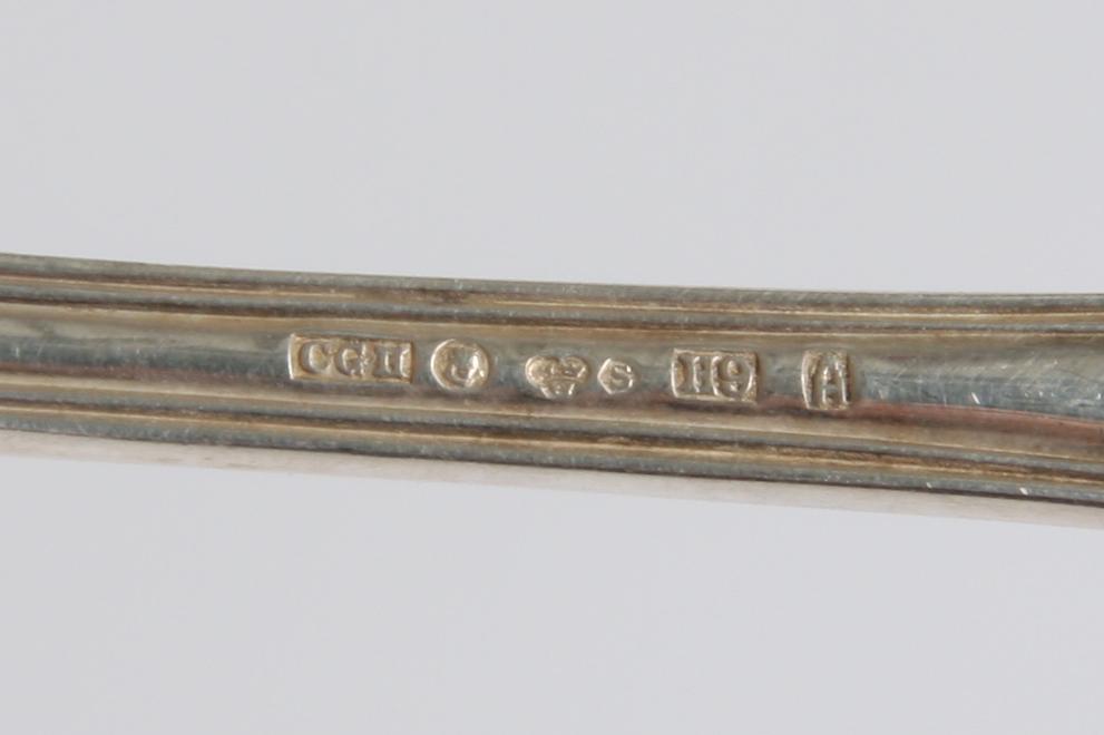 SMÖRGÅSGAFFLAR OCH KNIVAR, 6+6, silver C.G Hallberg "engelsk snäck".