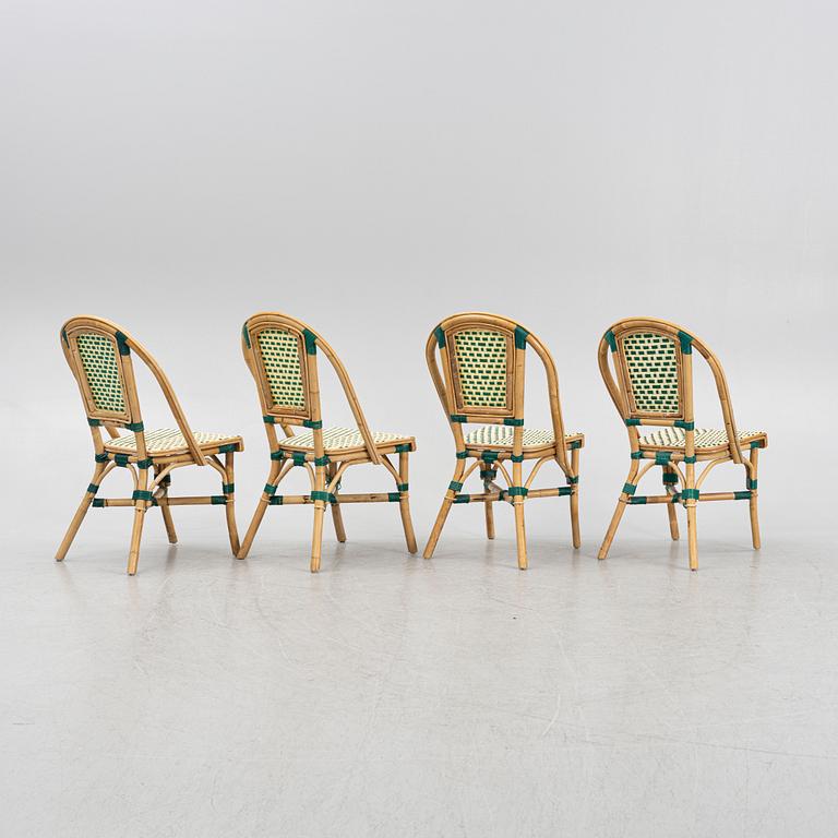 A set of four bistro chairs, late 20th century.