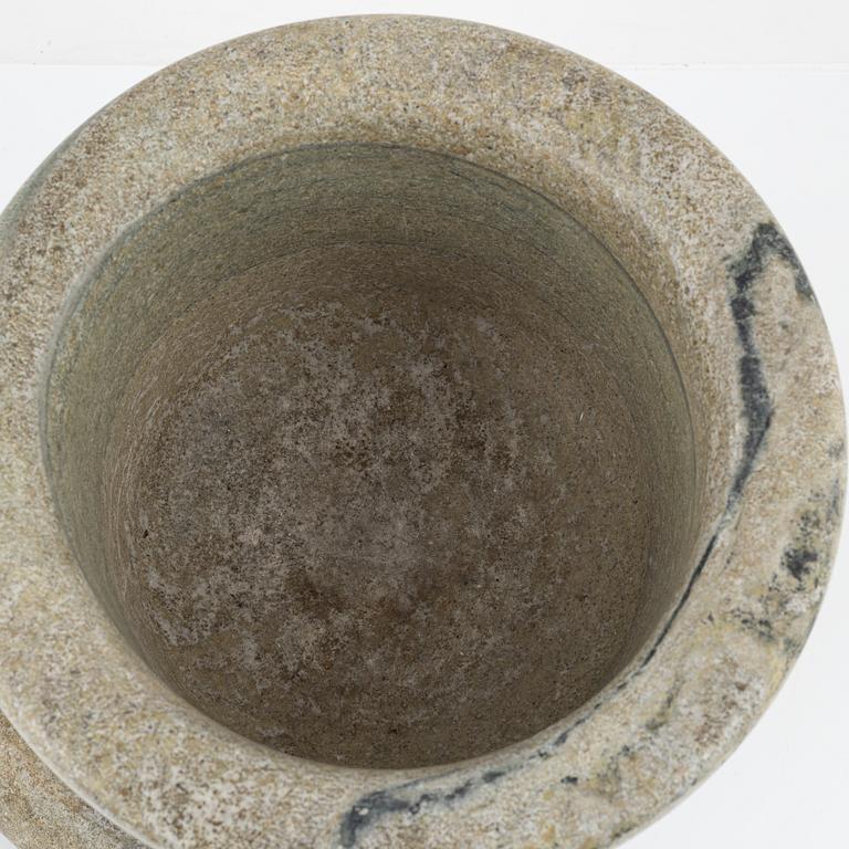 A marble mortar.