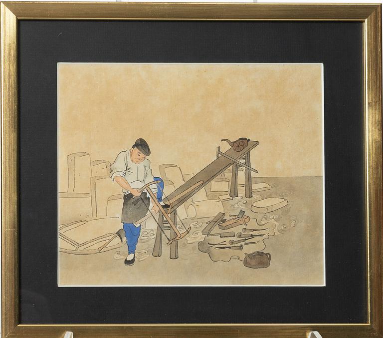 Unidentifed artist, 37 watercolours, China, 20th century.