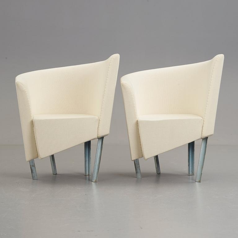 Paolo Pallucco, a pair of easy chairs for Gambe-Pallucco, Italy 1980´s.