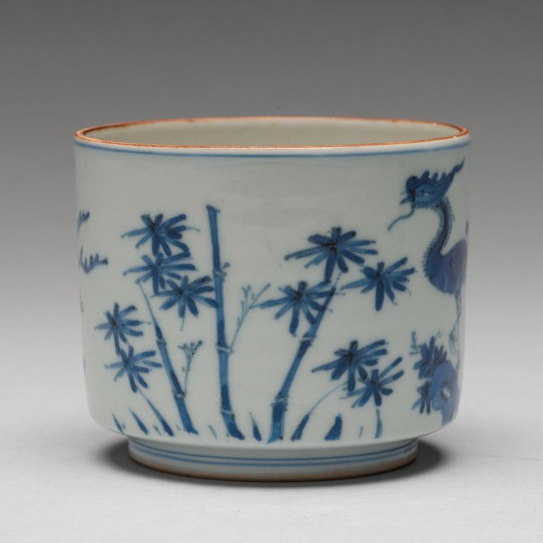 A Japanese blue and white bowl, 19th Century.